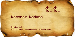 Kocsner Kadosa névjegykártya