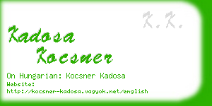 kadosa kocsner business card